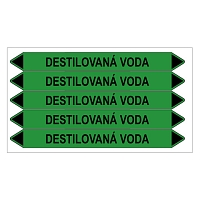 Značení potrubí, destilovaná voda,5 ks, 150 × 12 mm